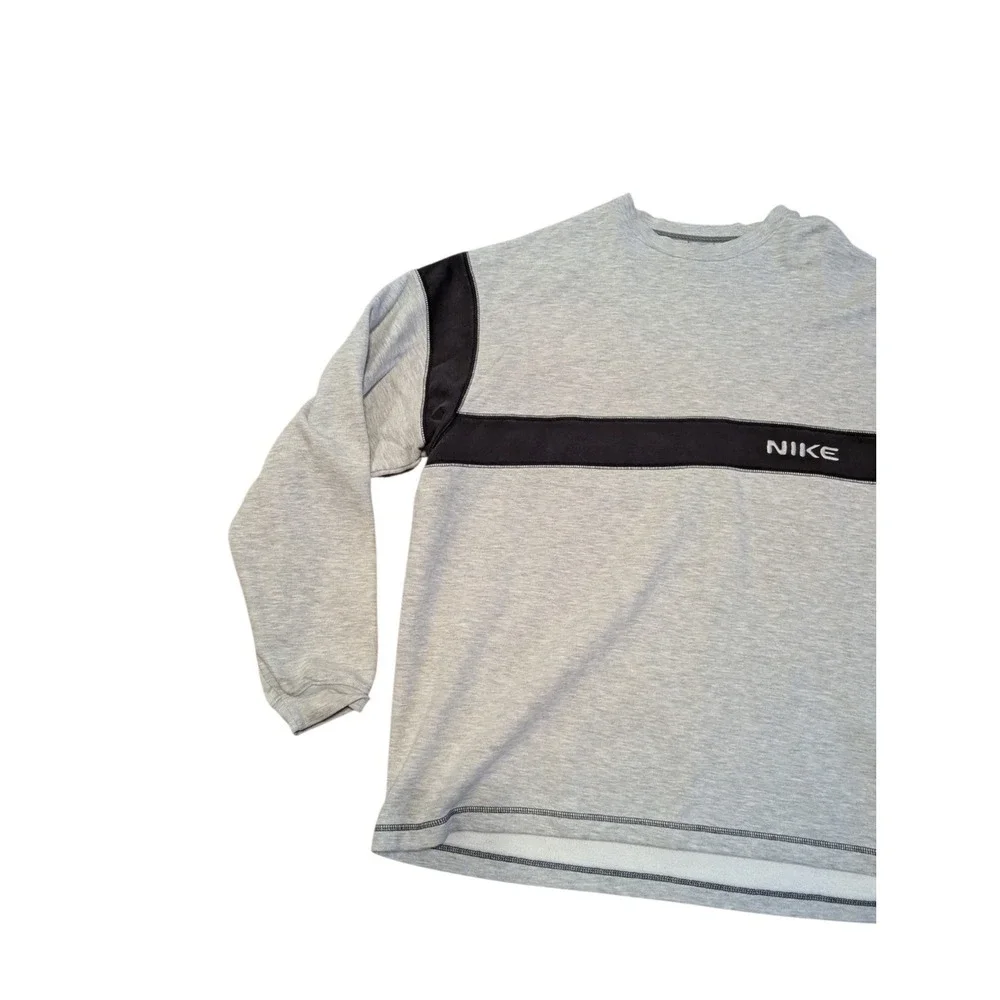 Vintage Nike Sweater Embroidered Logo Sweatshirt Size XXL Grey Jumper Crewneck
